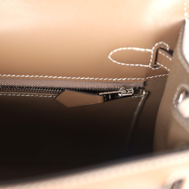 Hermes Kelly Sellier 25 Etoupe Tadelakt Palladium Hardware - Image 8
