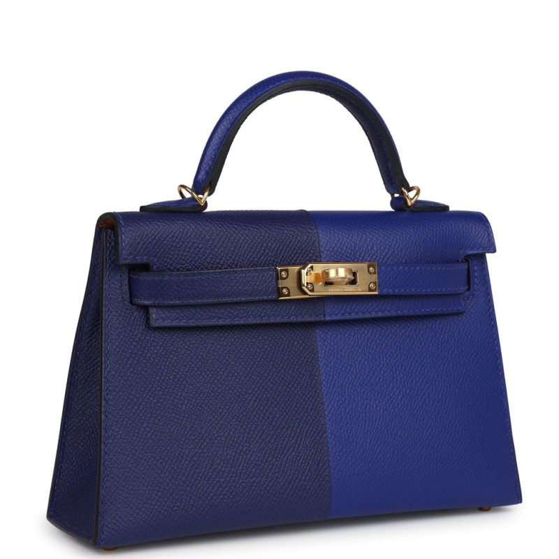 Hermes Kelly Sellier 20 Bleu Electric and Bleu Encre Epsom Gold Hardware - Image 2
