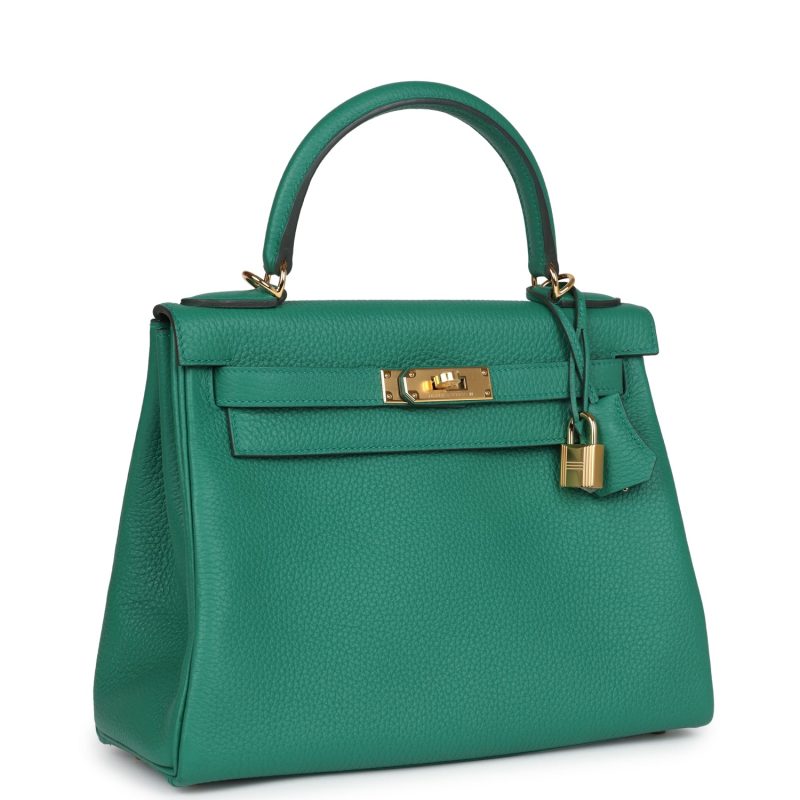 Hermes Kelly Retourne 28 Vert Vertigo Clemence Gold Hardware - Image 2