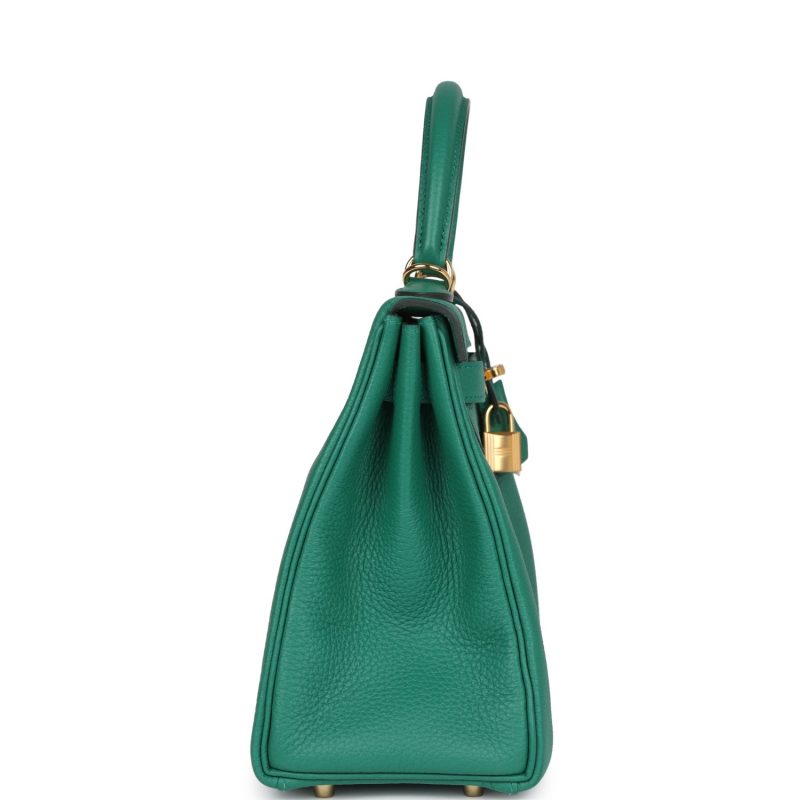 Hermes Kelly Retourne 28 Vert Vertigo Clemence Gold Hardware - Image 3