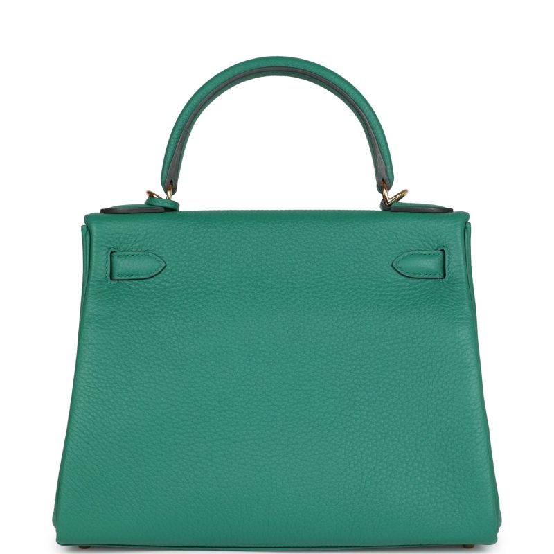 Hermes Kelly Retourne 28 Vert Vertigo Clemence Gold Hardware - Image 4