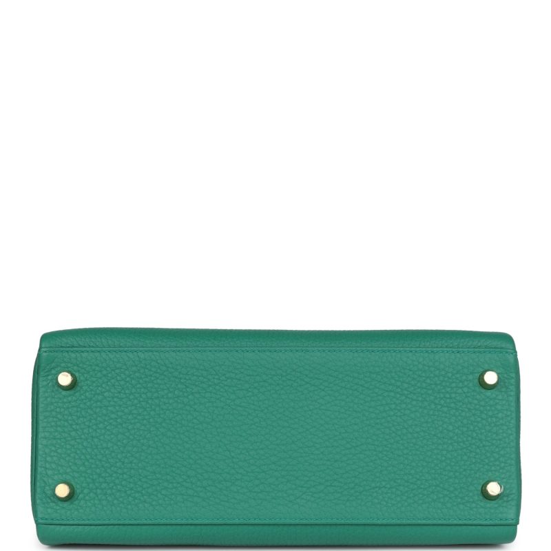 Hermes Kelly Retourne 28 Vert Vertigo Clemence Gold Hardware - Image 5