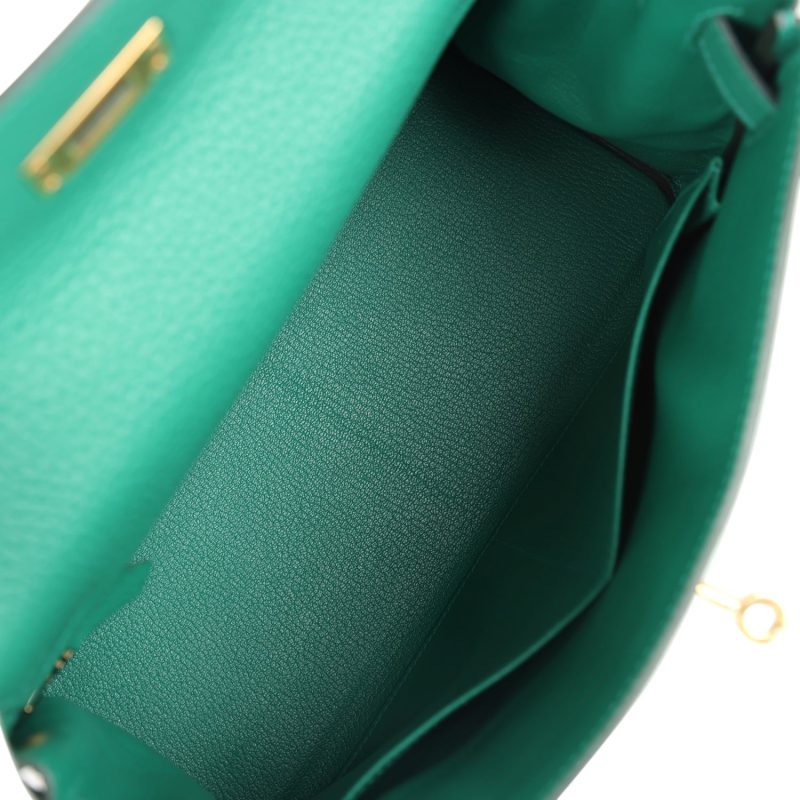 Hermes Kelly Retourne 28 Vert Vertigo Clemence Gold Hardware - Image 7
