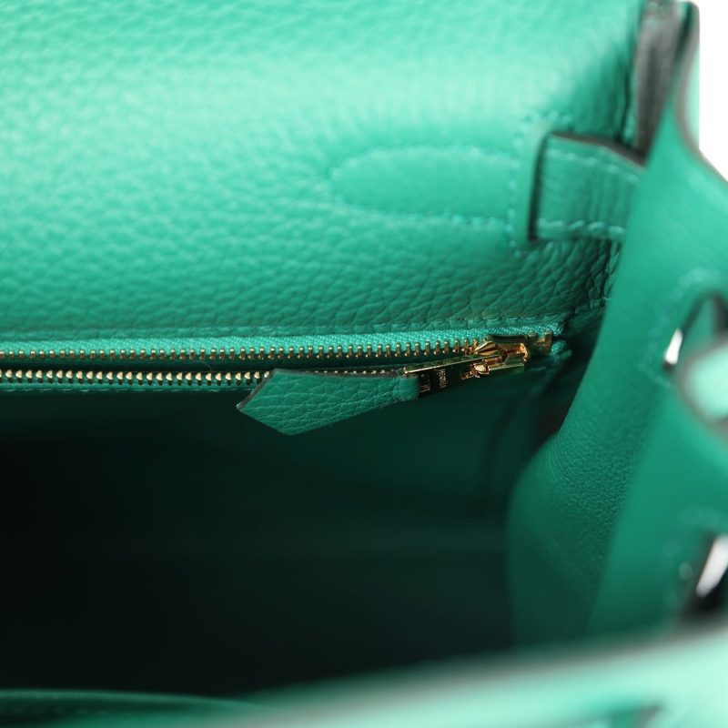 Hermes Kelly Retourne 28 Vert Vertigo Clemence Gold Hardware - Image 8
