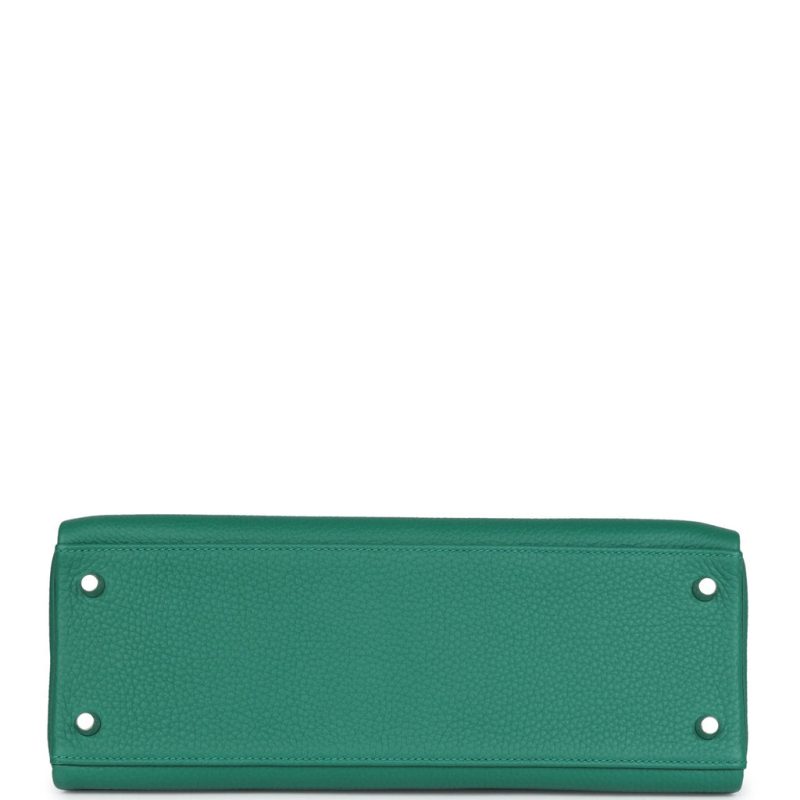 Hermes Kelly Retourne 32 Vert Vertigo Clemence Palladium Hardware - Image 5