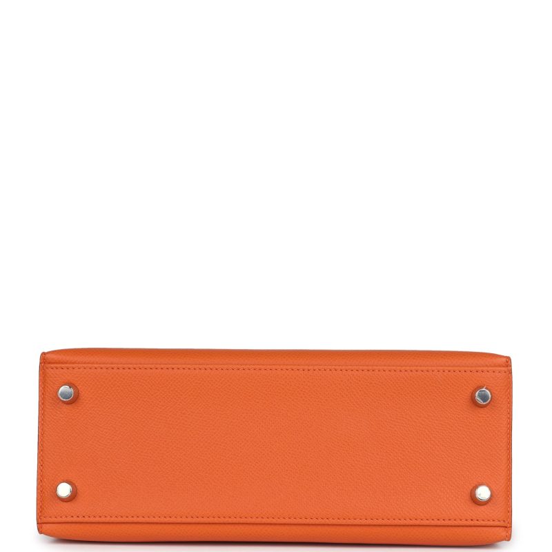 Hermes Kelly Sellier 25 Orange Epsom Palladium Hardware - Image 5