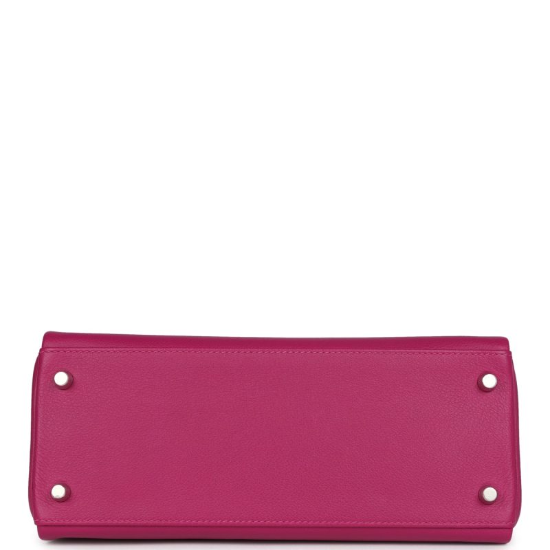 Hermes Kelly Retourne 28 Rose Poupre Evercolor Palladium Hardware - Image 5