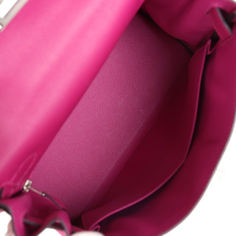 Hermes Kelly Retourne 28 Rose Poupre Evercolor Palladium Hardware - Image 7