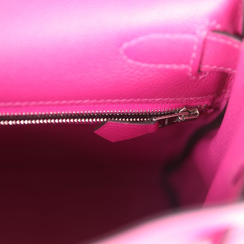 Hermes Kelly Retourne 28 Rose Poupre Evercolor Palladium Hardware - Image 8