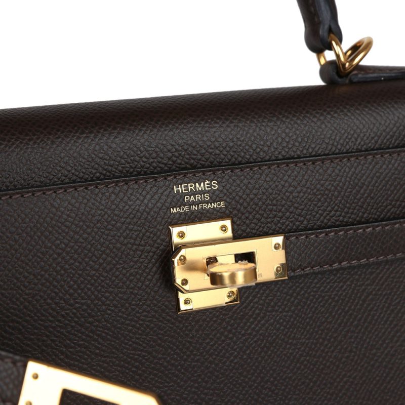 Hermes Kelly Sellier 25 Ebene Epsom Gold Hardware - Image 6