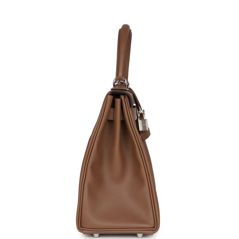Hermes Kelly Retourne 28 Alezan Evercolor Palladium Hardware - Image 3