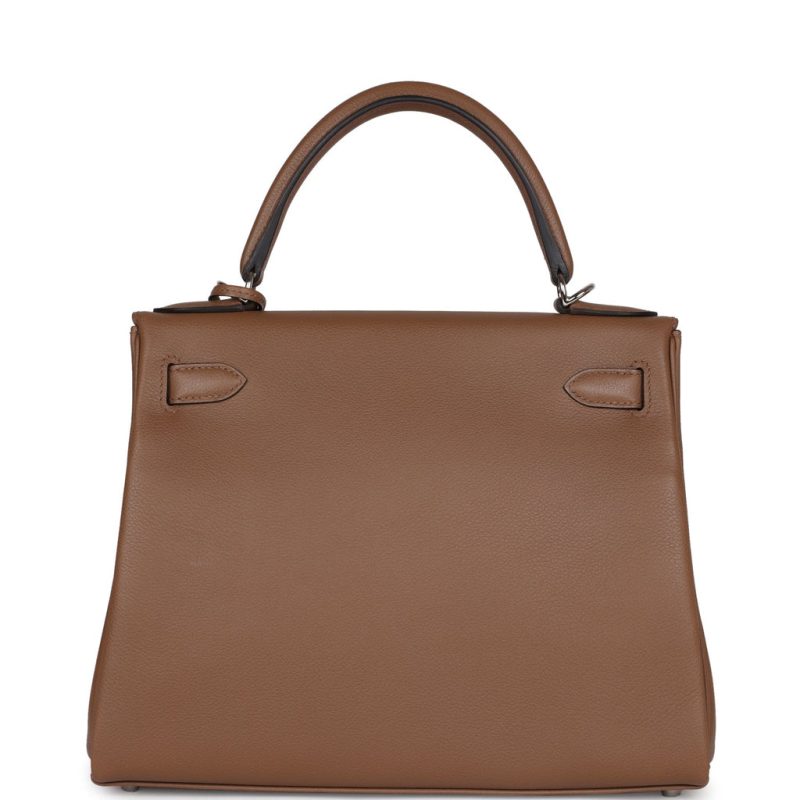 Hermes Kelly Retourne 28 Alezan Evercolor Palladium Hardware - Image 4