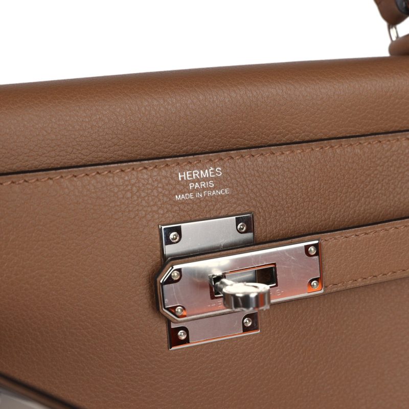 Hermes Kelly Retourne 28 Alezan Evercolor Palladium Hardware - Image 6