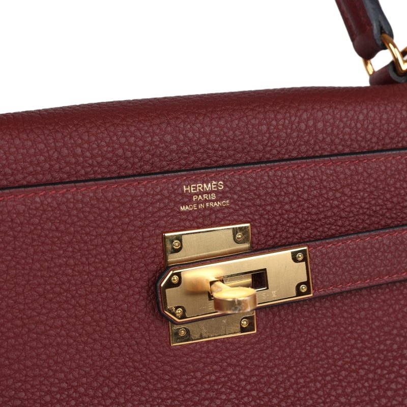 Hermes Kelly Retourne 28 Rouge H Togo Gold Hardware - Image 6