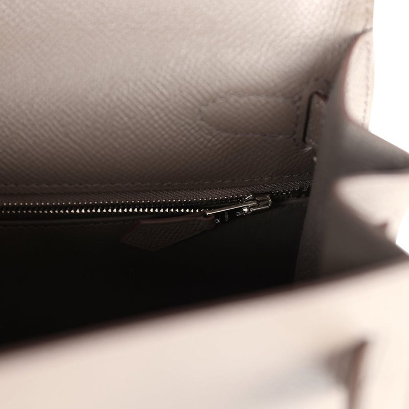 Hermes Kelly Sellier 28 Etain Epsom Palladium Hardware - Image 8