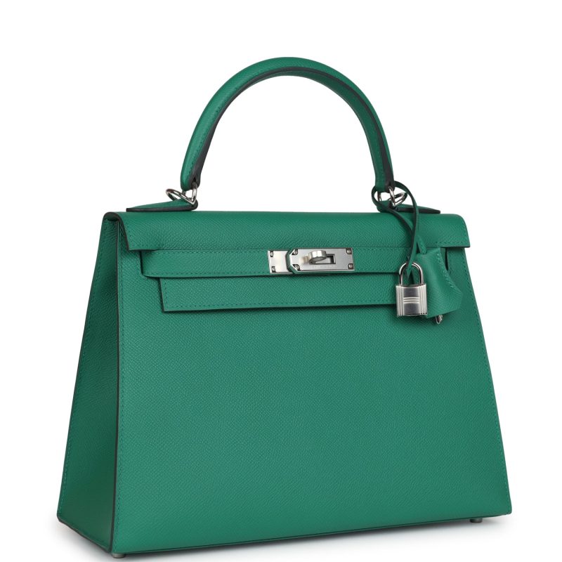 Hermes Kelly Sellier 28 Vert Vertigo Epsom Palladium Hardware - Image 2