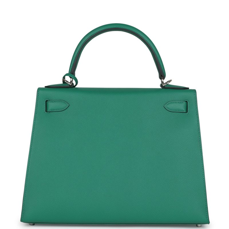Hermes Kelly Sellier 28 Vert Vertigo Epsom Palladium Hardware - Image 4