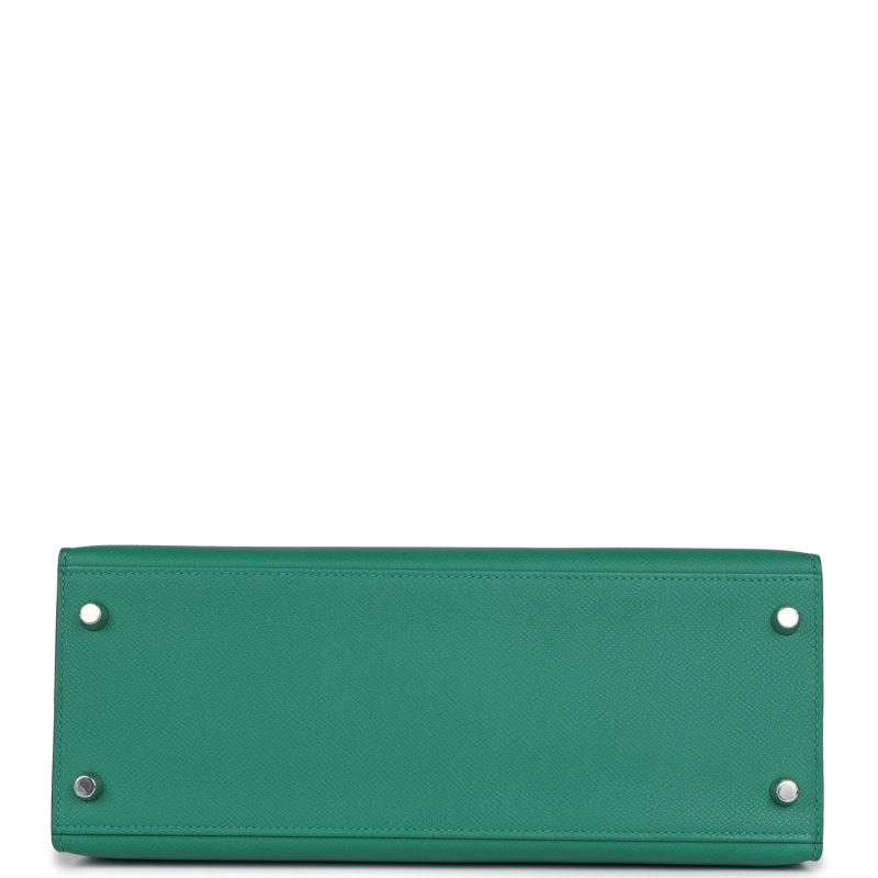 Hermes Kelly Sellier 28 Vert Vertigo Epsom Palladium Hardware - Image 5