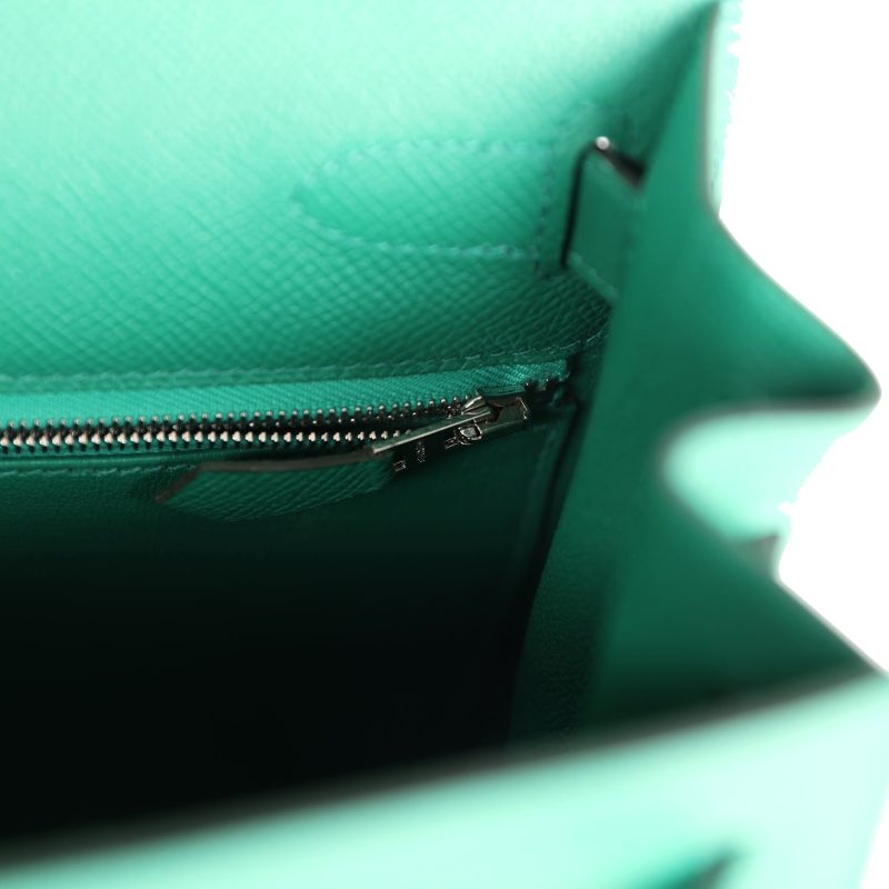 Hermes Kelly Sellier 28 Vert Vertigo Epsom Palladium Hardware - Image 8