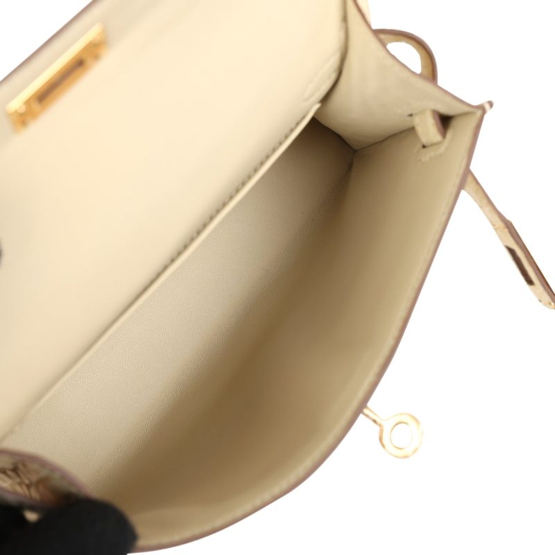 Hermes Kelly Sellier 20 Vanille Matte Alligator Gold Hardware - Image 7