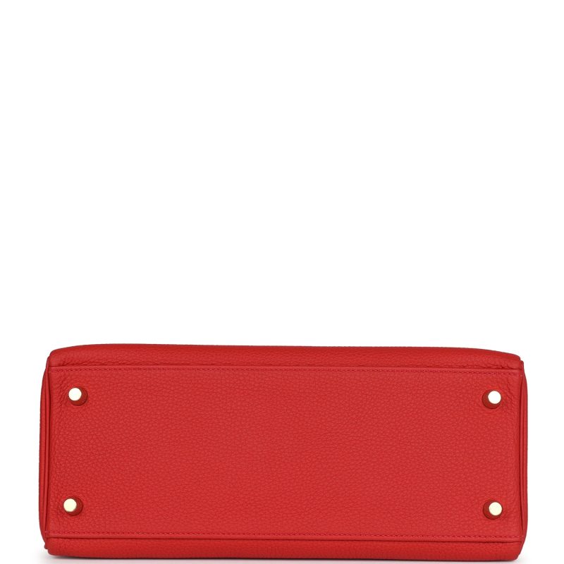 Hermes Kelly Retourne 28 Geranium Togo Gold Hardware - Image 5