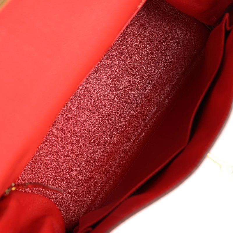 Hermes Kelly Retourne 28 Geranium Togo Gold Hardware - Image 7