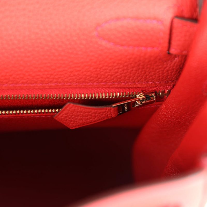 Hermes Kelly Retourne 28 Geranium Togo Gold Hardware - Image 8