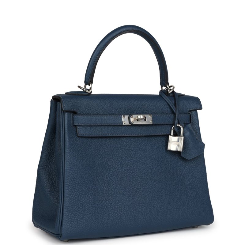 Hermes Kelly Retourne 25 Bleu De Prusse Togo Palladium Hardware - Image 2