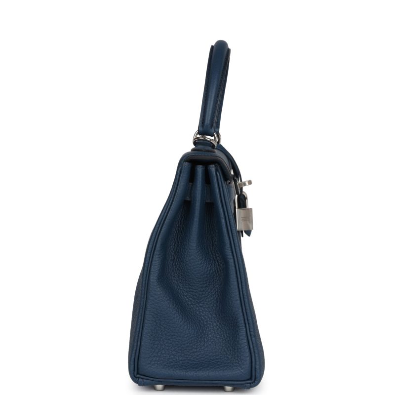 Hermes Kelly Retourne 25 Bleu De Prusse Togo Palladium Hardware - Image 3
