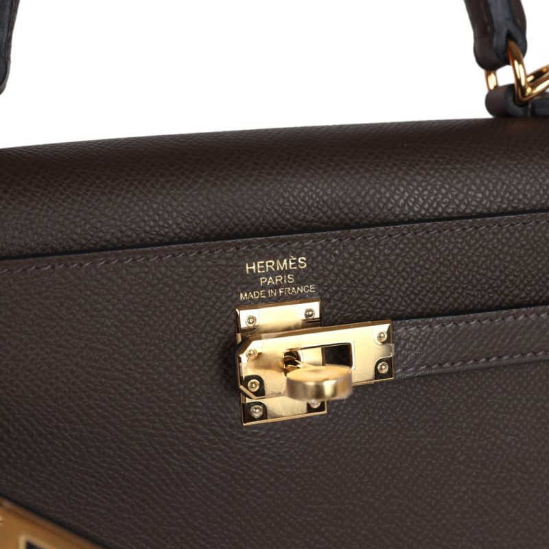 Hermes Kelly Sellier 25 Ecorce Epsom Gold Hardware - Image 6