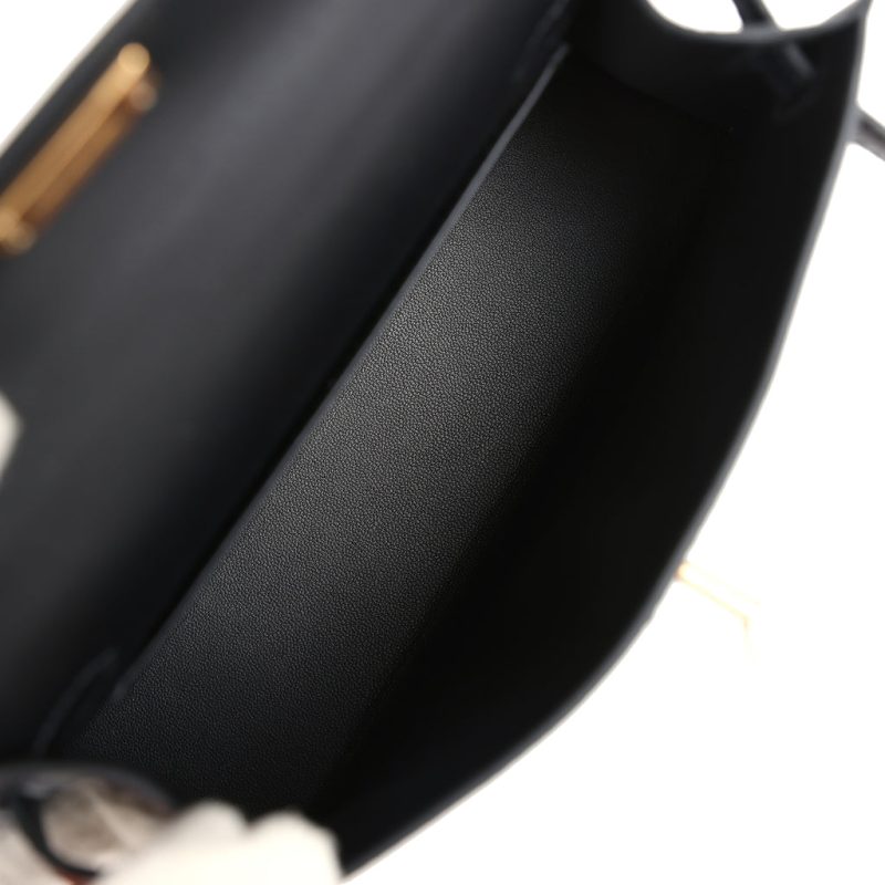 Hermes Kelly Sellier 20 Black Chevre Mysore Gold Hardware - Image 7