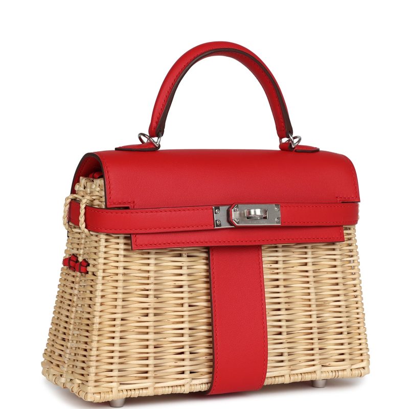 Hermes Mini Picnic Kelly 20 Rouge De Coeur Swift Palladium Hardware - Image 2