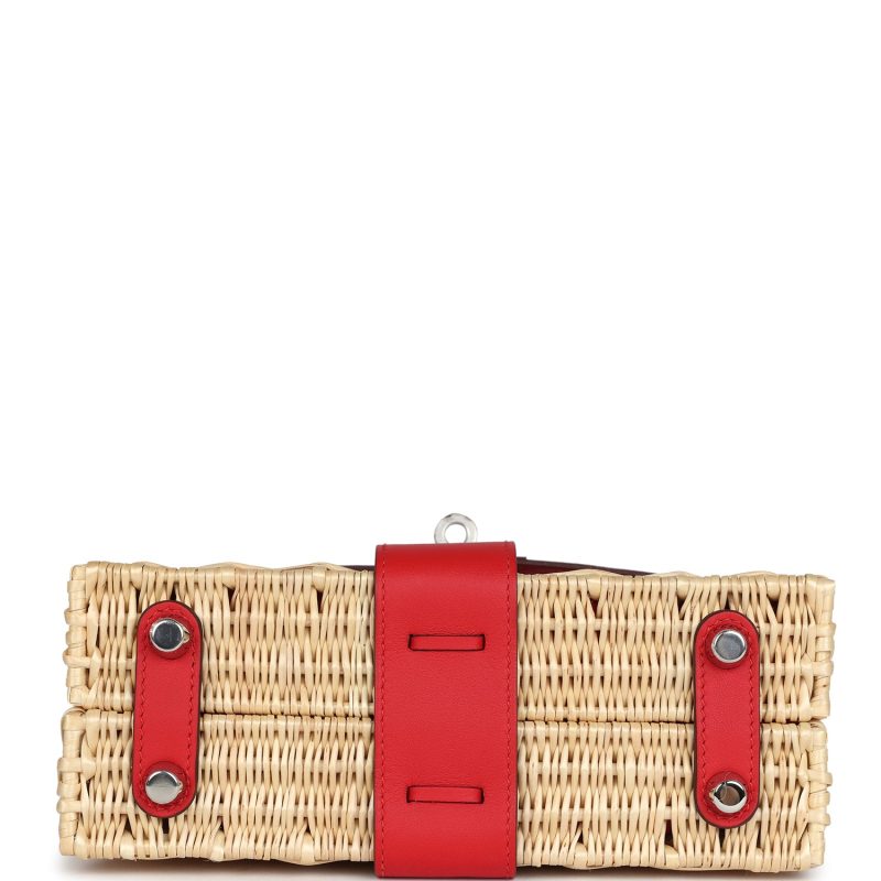 Hermes Mini Picnic Kelly 20 Rouge De Coeur Swift Palladium Hardware - Image 5