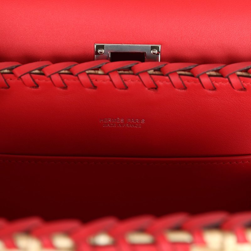 Hermes Mini Picnic Kelly 20 Rouge De Coeur Swift Palladium Hardware - Image 6