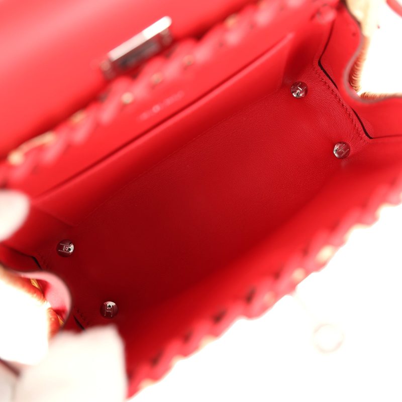 Hermes Mini Picnic Kelly 20 Rouge De Coeur Swift Palladium Hardware - Image 7