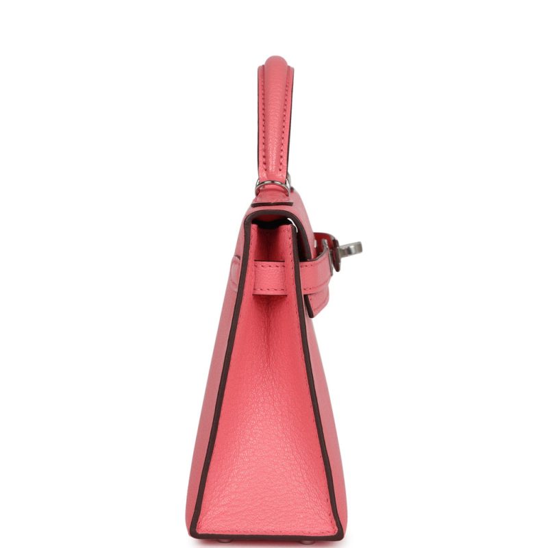 Hermes Kelly Sellier 20 Rose D’Ete Verso Chevre Palladium Hardware - Image 3