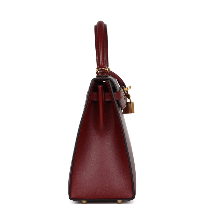 Hermes Kelly Sellier 25 Rouge H Box Gold Hardware - Image 3