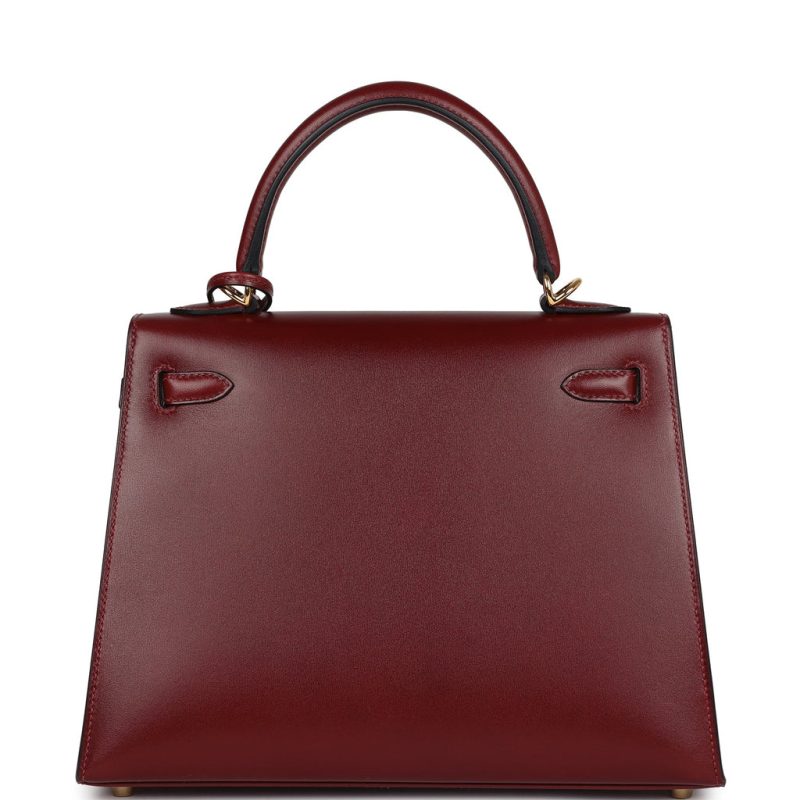 Hermes Kelly Sellier 25 Rouge H Box Gold Hardware - Image 4