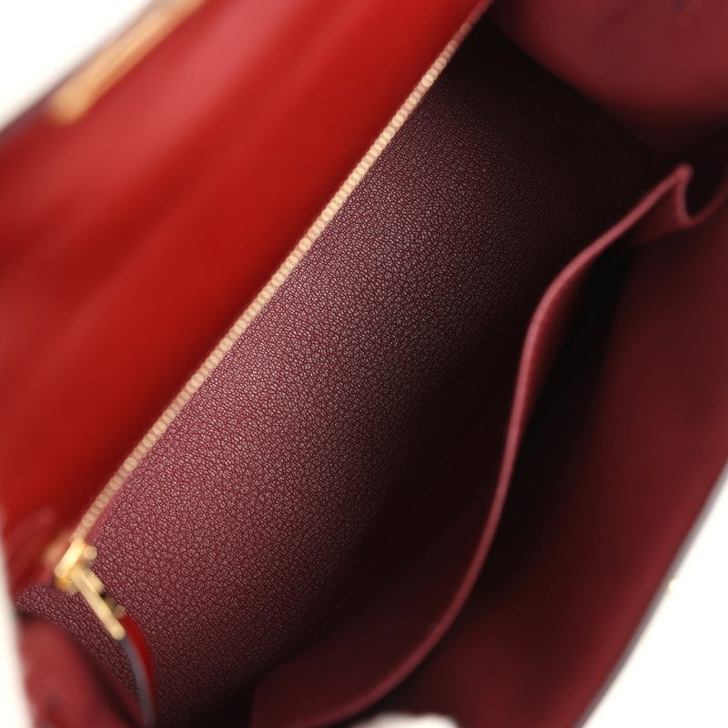 Hermes Kelly Sellier 25 Rouge H Box Gold Hardware - Image 7