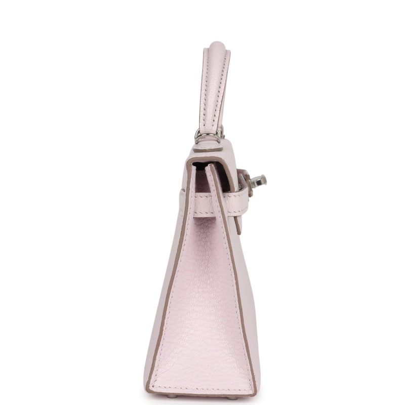 Hermes Kelly Sellier 20 Mauve Pale Chevre Palladium Hardware - Image 3