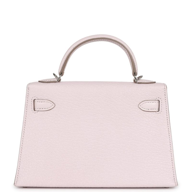 Hermes Kelly Sellier 20 Mauve Pale Chevre Palladium Hardware - Image 4