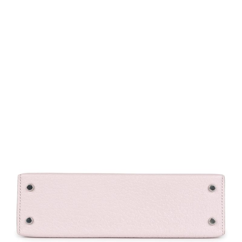 Hermes Kelly Sellier 20 Mauve Pale Chevre Palladium Hardware - Image 5