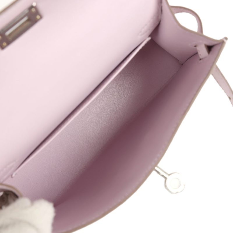 Hermes Kelly Sellier 20 Mauve Pale Chevre Palladium Hardware - Image 7