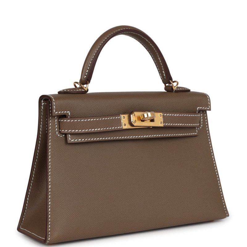 Hermes Kelly Sellier 20 Etoupe Madame Gold Hardware - Image 2