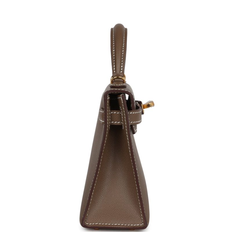 Hermes Kelly Sellier 20 Etoupe Madame Gold Hardware - Image 3
