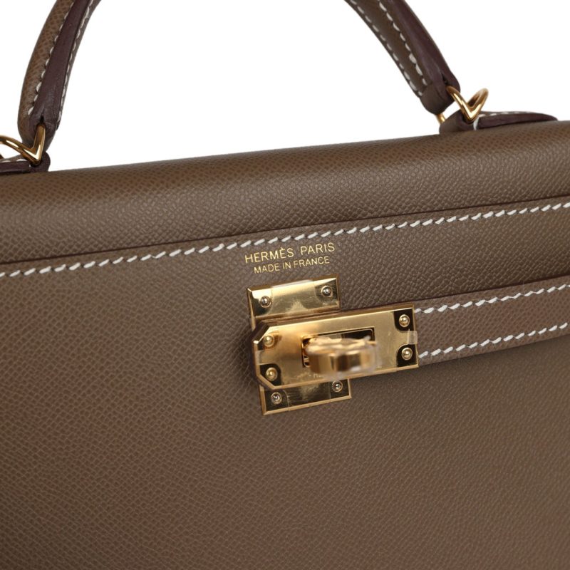 Hermes Kelly Sellier 20 Etoupe Madame Gold Hardware - Image 6