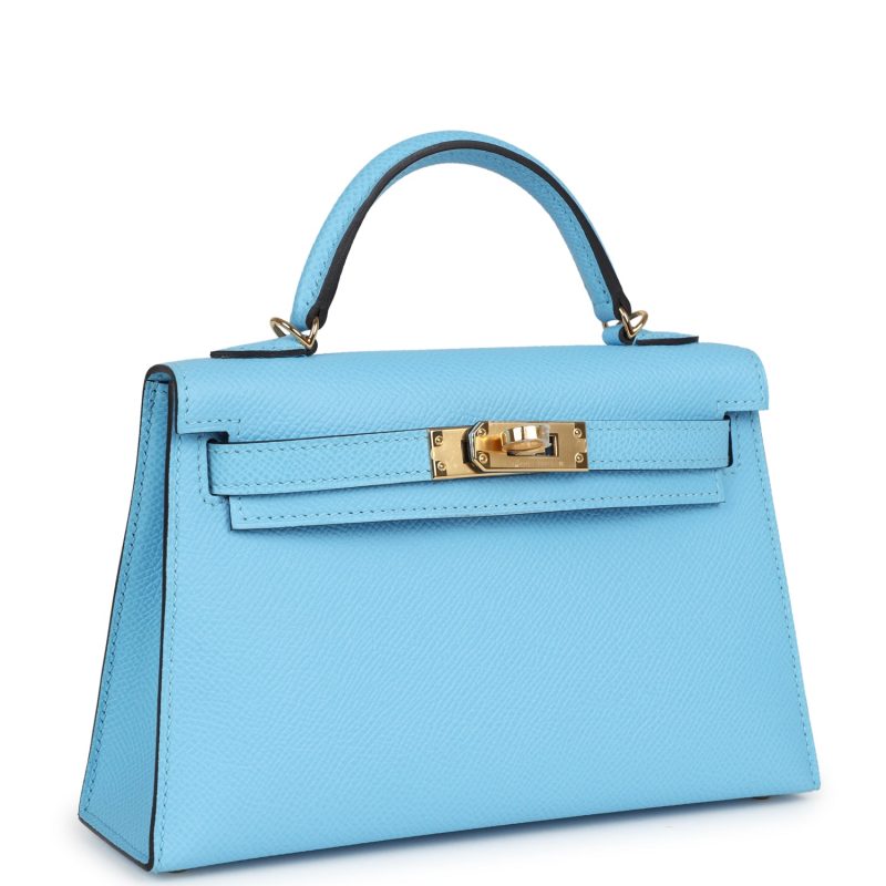 Hermes Kelly Sellier 20 Celeste Epsom Gold Hardware - Image 2