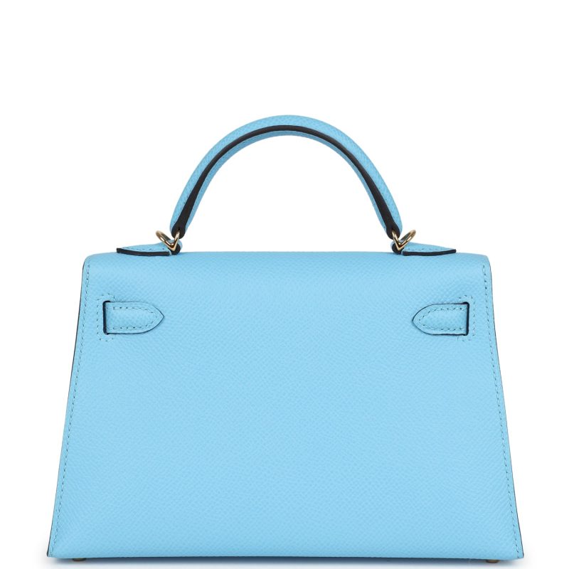 Hermes Kelly Sellier 20 Celeste Epsom Gold Hardware - Image 4