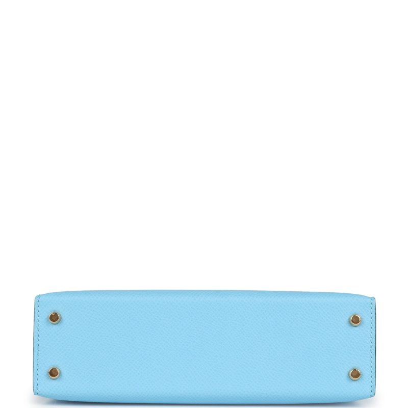 Hermes Kelly Sellier 20 Celeste Epsom Gold Hardware - Image 5