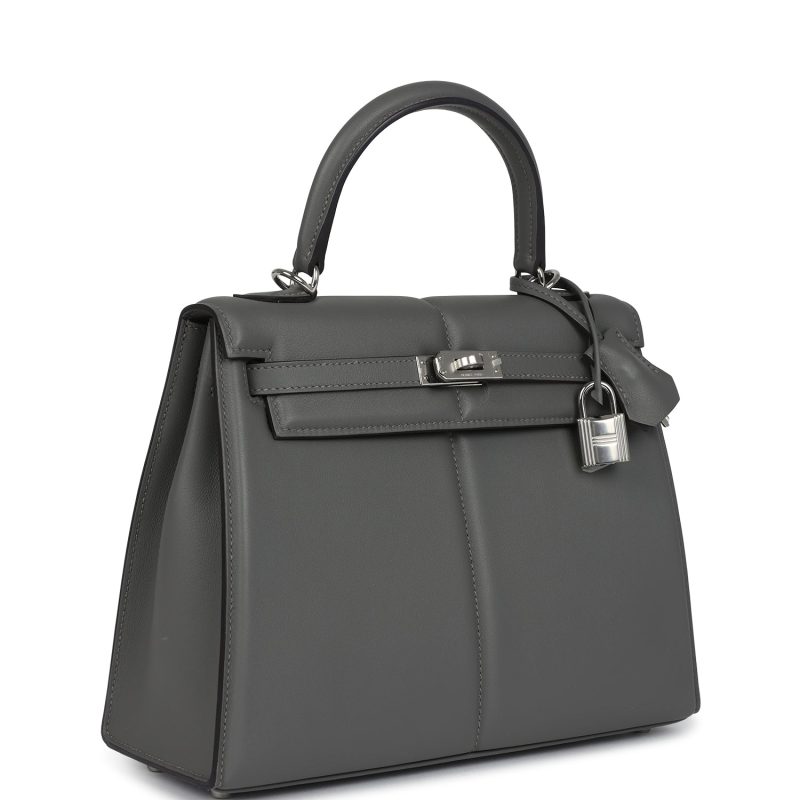 Hermes Kelly Sellier 25 Gris Meyer Swift Palladium Hardware - Image 2